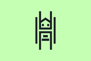 green house and letter H logo