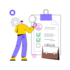 Vacancies abstract concept vector illustration. Vacancies list, find job opportunity, start your career, company corporate website, HR service, user interface, menu bar element abstract metaphor.