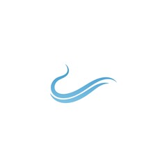 Two simple water wave lines illustration logo icon