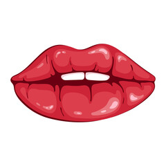 Woman lips. Sexy and glamour woman lips. Make up and fashion. Vector drawings.