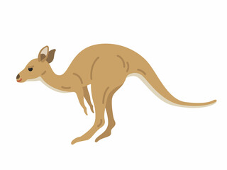 Fototapeta premium 横から見た、カンガルーのイラスト