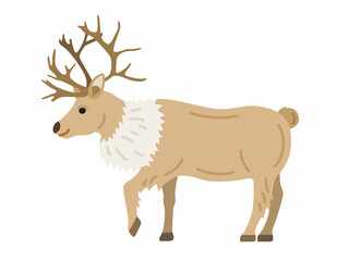 横から見た、トナカイのイラスト