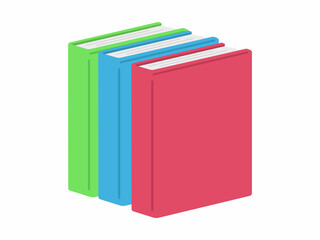 並べたハードカバー付きの本のイラスト