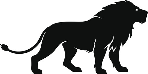 Silhouette of Courage, Brave and Power Lion