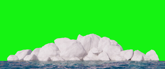 Obraz premium Snow cliff stone with water scene 3d rendering