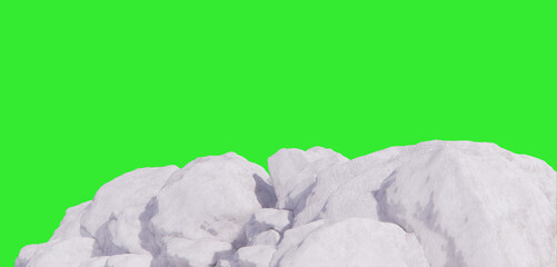 Snow cliff stone scene 3d rendering