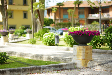 Fototapeta na wymiar Picturesque resort town Bolsena, situated on the shores of Italy's largest lake, Lago Bolsena, Italy.