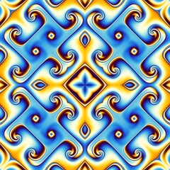 Abstract digital geometrical pattern. Symmetric ornate pattern.
