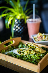 asparagus and salad