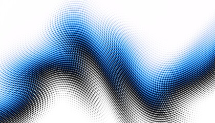Obraz premium Abstract digital fractal pattern. Horizontal orientation. Expressive curved blue lines on white background.
