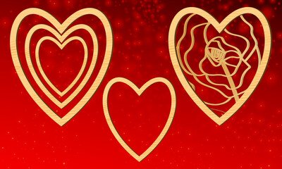 3d valentines heart love decoration. gift, 14 February celebration background.