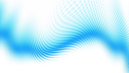 Abstract digital fractal pattern. Horizontal orientation. Expressive curved blue lines on white background.