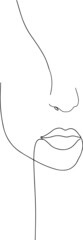 Set of minimalistic female figure. Linear female body. Modern abstract line art style. Vector illustration.