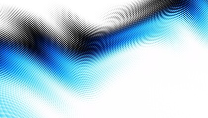 Obraz premium Abstract digital fractal pattern. Horizontal orientation. Expressive curved blue lines on white background.
