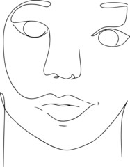 abstract line minimalistic women faces arts set with different shapes for wall decoration, postcard or brochure cover design.