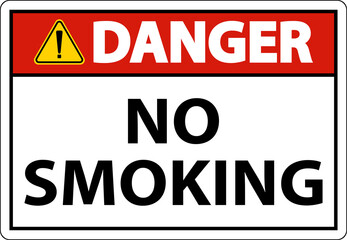 Danger No Smoking Symbol Sign On White Background