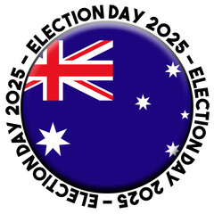 Australia Election Day 2025 Circular Flag Concept - 3D Illustration