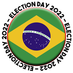 Brasil Brazil Election Day 2022 Circular Flag Concept - 3D Illustration