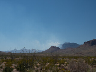 Wildfire at Big Bend National Park, Texas in April, 2021