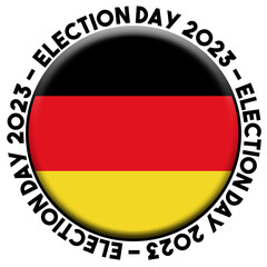 Germany Election Day 2023 Circular Flag Concept - 3D Illustration