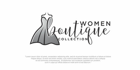 Woman dress vector Fashion logo