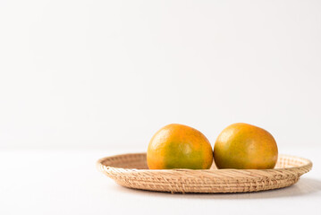 Fresh fruit oranges from local market on white background