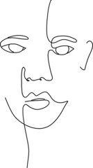 Abstract minamal face line art. Set elegant women sketch.