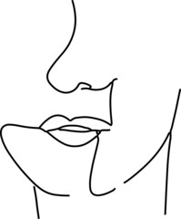 Abstract minamal face line art. Set elegant women sketch.