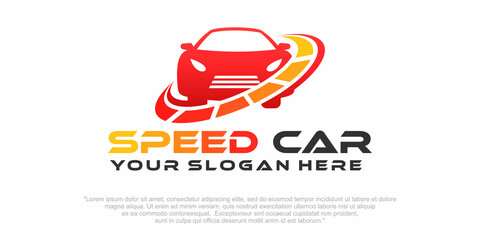 Car racing logo design vector