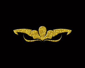 Swimmer Water Sports Golden Glitter Icon Logo Symbol illustration