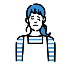 悲しそうに涙を流しているエプロンをつけた主婦
