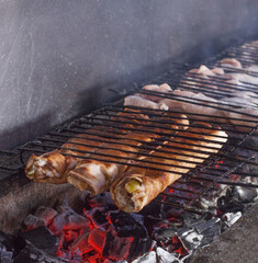 chicken sandwish on the grill