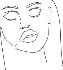 woman face one line art