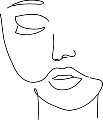 woman face one line art