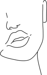 woman face one line art