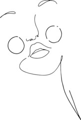 woman face one line art