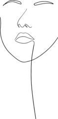 woman face one line art
