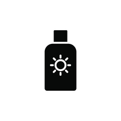 Sunblock, Sunscreen, Lotion, Summer Solid Icon Vector Illustration Logo Template. Suitable For Many Purposes.
