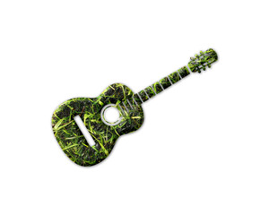 Guitar ukulele Musician Grass green Logo icon illustration