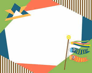 子どもの日のフレームデザイン（鯉のぼりとかぶと）