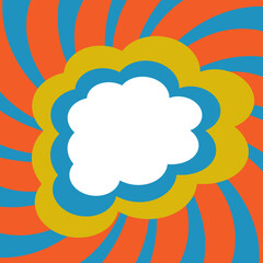comic swirl background with cloud bubble