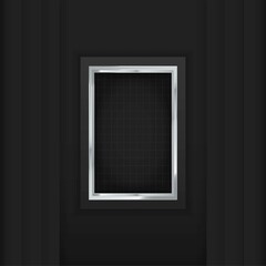  Realistic Silver Frame with Black Background