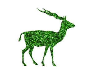 Antler moose Green Glitter Icon Logo Symbol illustration