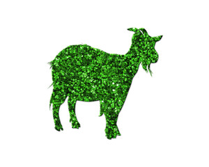 Goat Animal Green Glitter Icon Logo Symbol illustration