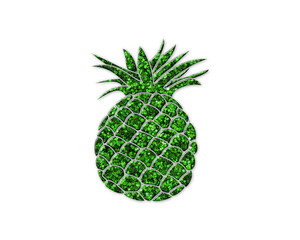 Fototapeta na wymiar Pineapple Fruit Green Glitter Icon Logo Symbol illustration