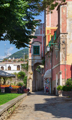 Historic buildings amidst the nature of the medieval town of Ravello, Campania, Italy