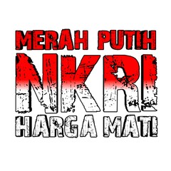 NKRI font typography, merah putih vector image