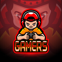 Gamer boy esport logo mascot design