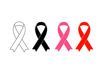 ribbon icon illustration set vector