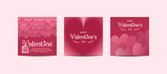 Happy Valentine's Day greeting card. Perfect for social media posts, mobile apps, banner designs and internet ads. 